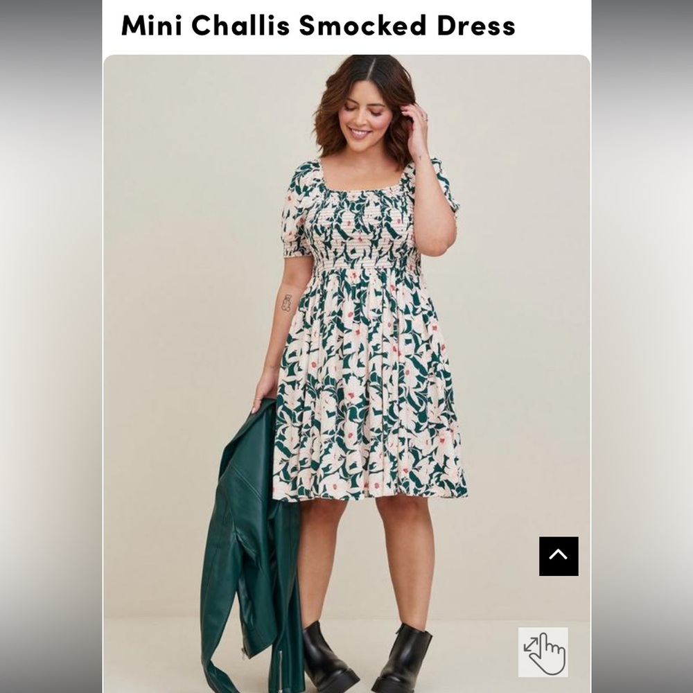 4X Torrid Mini Challis Smocked Dress